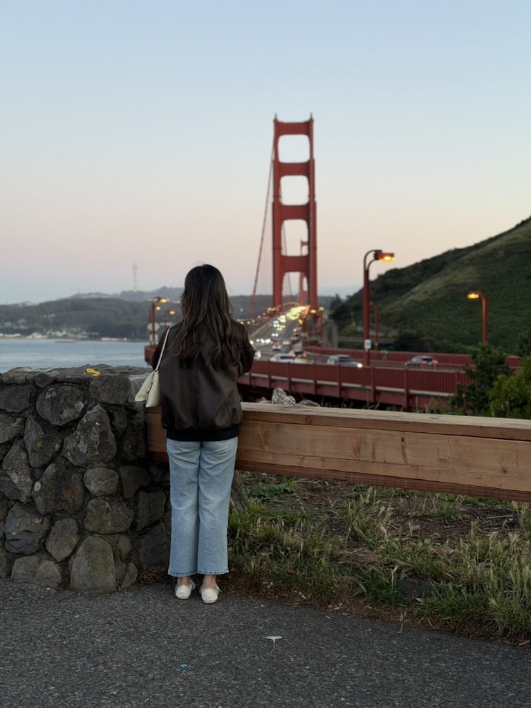 Jeania Pang at the Golden Gate Bridge